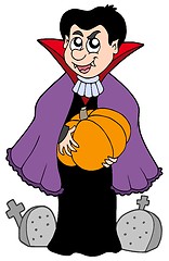 Image showing Vampire with pumpkin