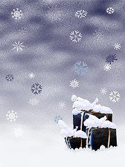 Image showing Snowy gifts