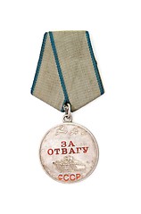 Image showing Old Soviet Medal of Valor isolated