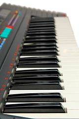 Image showing Keyboard of electric piano in perspective isolated