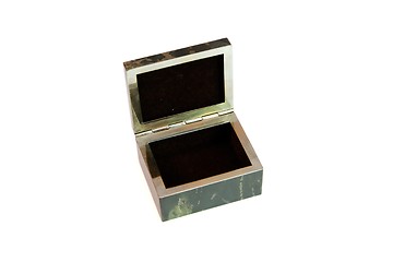 Image showing Open jasper stone casket isolated