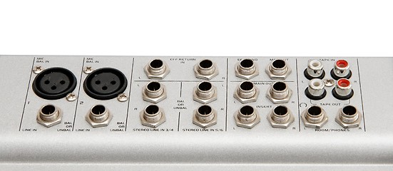 Image showing Audio control sockets isolated