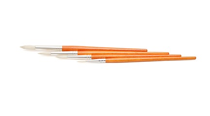 Image showing Set of four paintbrushes isolated 