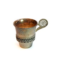 Image showing Vintage silver cup isolated