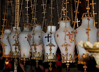 Image showing Holy vessels in the Church of the Holy Sepulchre, Jerusalem