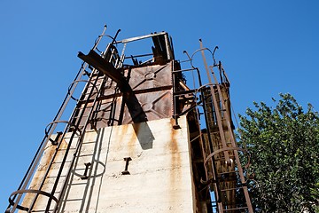 Image showing Old abandoned stone quarry machinery