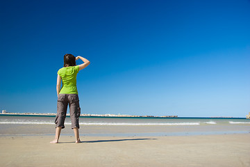 Image showing Woman on the beach