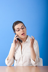 Image showing Businesswoman calling at phone