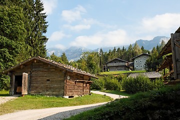 Image showing Peasants houses and barns in Open Air Museum in Salzburg, Austria