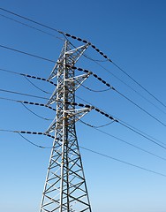 Image showing Steel support of overhead power transmission line