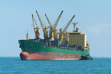 Image showing Bulk ship at anchor