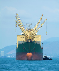 Image showing Bulk ship at anchor