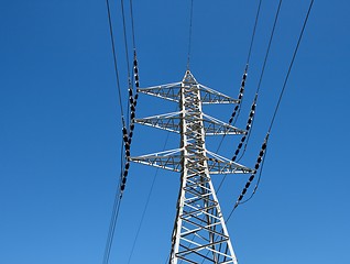 Image showing Steel support of overhead power transmission line 