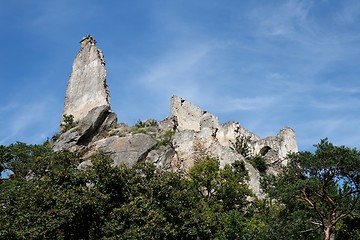 Image showing Majestic ruins of medieval Durnstein castle in Austria