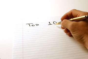 Image showing TOP TEN - Notepad & Pen