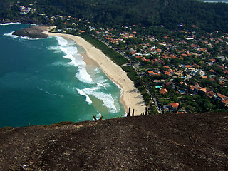 Image showing Itacoatiara beach view of Costao Mountain top