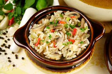 Image showing Mushrooms And Rice