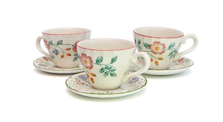 Image showing Elegant white tea service isolated