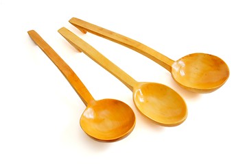 Image showing Three wooden spoons isolated