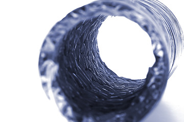 Image showing Isolated Blue Dryer Vent Hose