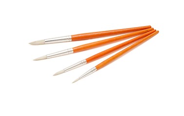 Image showing Set of four paintbrushes isolated 