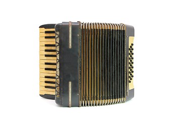 Image showing Vintage 1930 black accordion isolated 