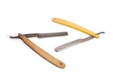 Image showing Two vintage  rusty razors isolated