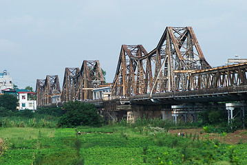 Image showing The Long Bien bridge in Hanoi
