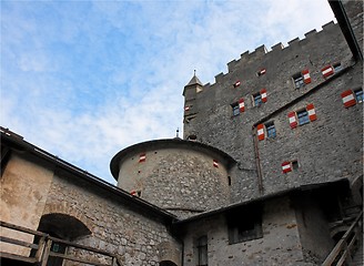 Image showing Keep tower of Hohenwerfen medieval castle in Austria