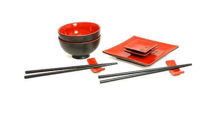 Image showing Sushi service for two isolated