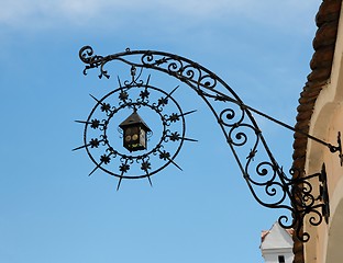 Image showing Iron shop sign in shape of lantern and star