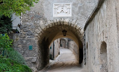 Image showing Archway in Hohenwerfen medieval castle in Austria