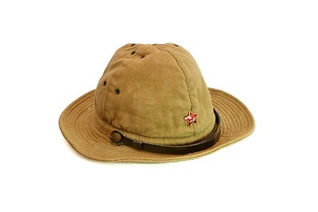 Image showing Old soviet army summer hat isolated 