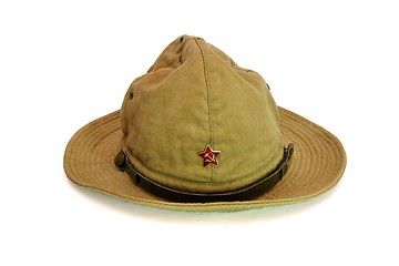 Image showing Old soviet army summer hat isolated 
