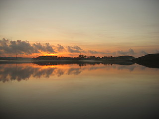 Image showing Sunset over Taksdalsvatnet