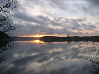 Image showing Sunset over Taksdalsvatnet in Norway