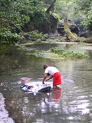 Image showing Woman washing