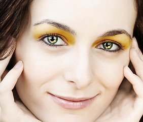 Image showing Woman with green eyes