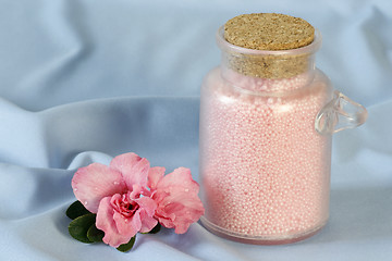 Image showing Bath salts with azalea blossom