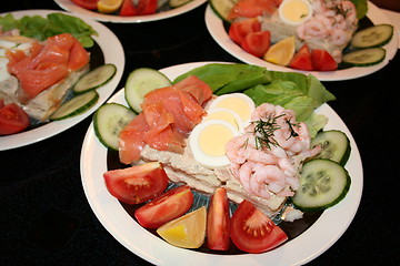 Image showing Seafood on sandwich