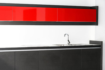 Image showing Red kitchen horizontal