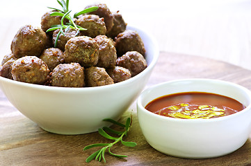 Image showing Meatballs and sauce