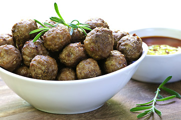 Image showing Meatballs and sauce