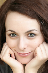 Image showing Woman with green eyes