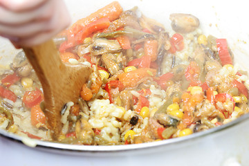 Image showing Rice and vegetables