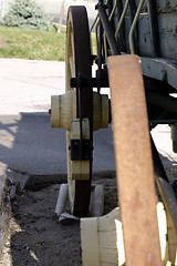 Image showing Old Antique Wagon Wheels