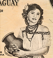 Image showing Paraguayan Woman Holding Jug