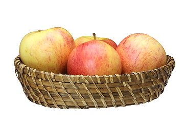 Image showing apples in a wicker plate