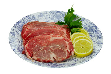 Image showing slices of fresh pork meat