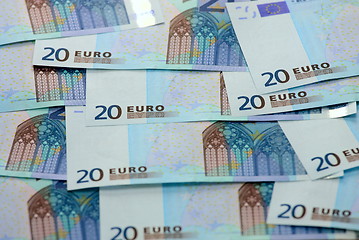 Image showing Euro banknotes money